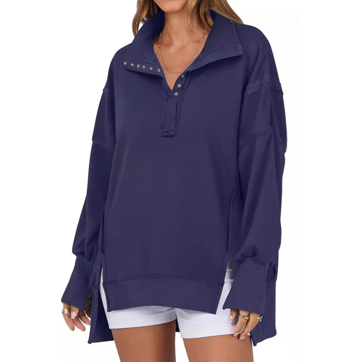 VERON™ - Loose Fit High-Low Split Hem Casual Sweatshirt