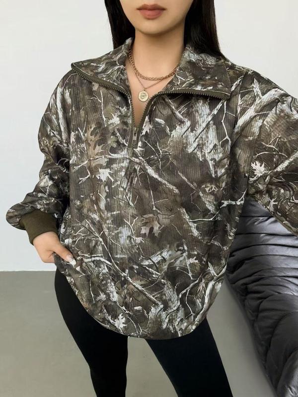 INGRID™ - Women’s Casual Zip-Up Front Leopard Print Sweatshirt Long Sleeve