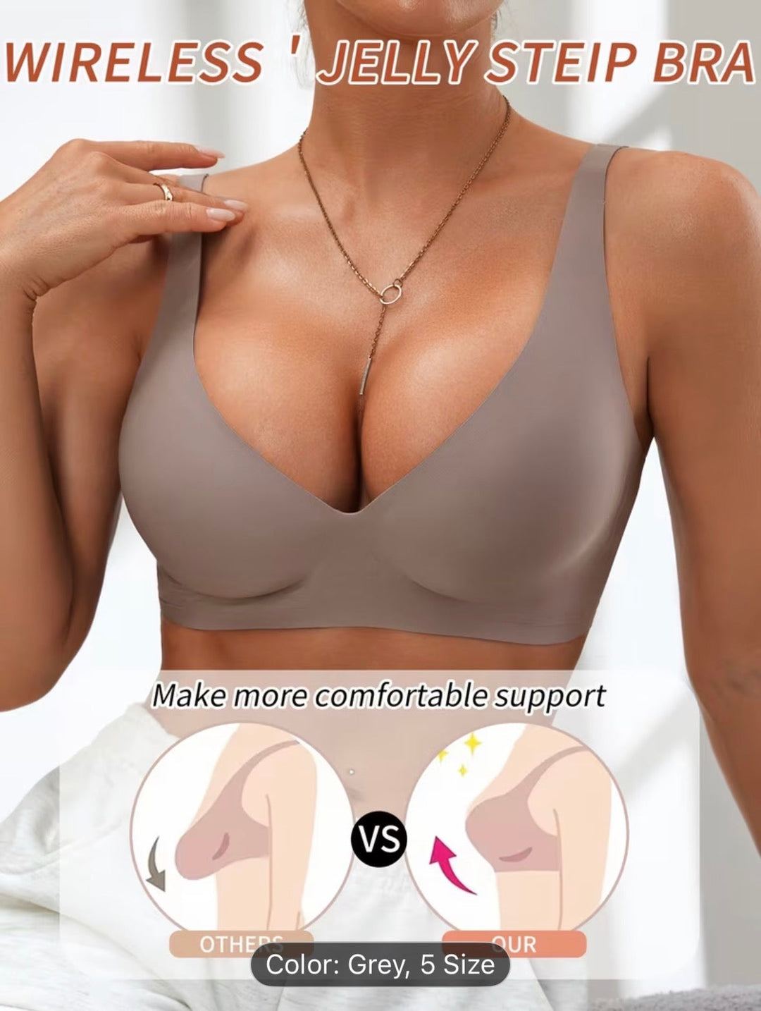 Sexy Jelly Push-Up Bra – High-Quality Comfortable Wireless Bra for Everyday Wear (Single Pack)