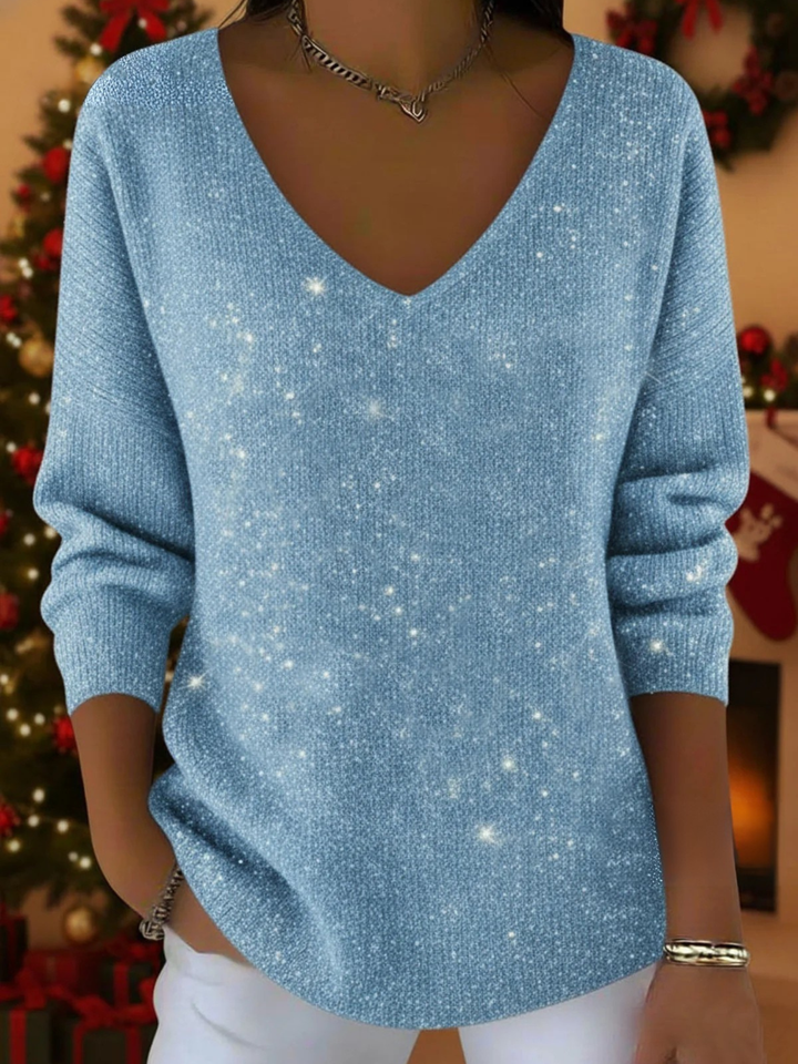 Ella™ | Maglione festivo da donna con scollo a V