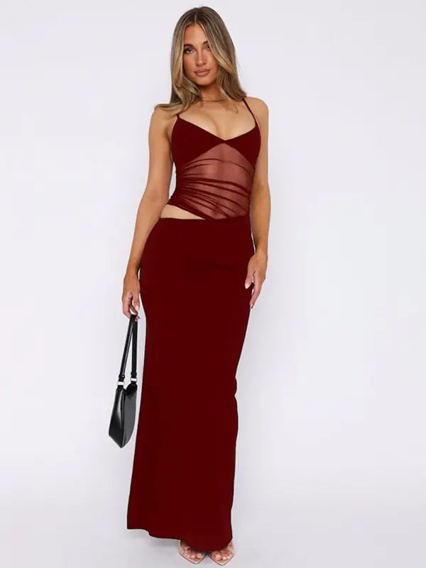 GUADALUPE™ – Classy Sleeveless Cut-Out Bodycon Sheer Dress