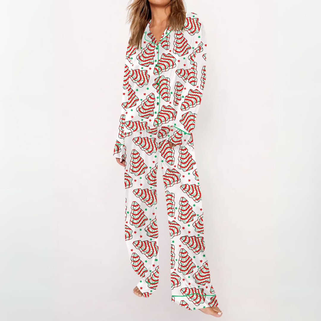 SYLIA™ - Casual Printed Button Down Top and Comfy Pajama