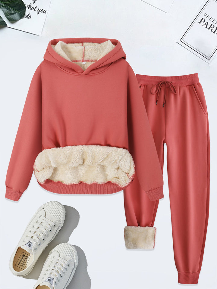 FORDA™ - Cozy Solid Color Hoodie and Drawstring Pants Set