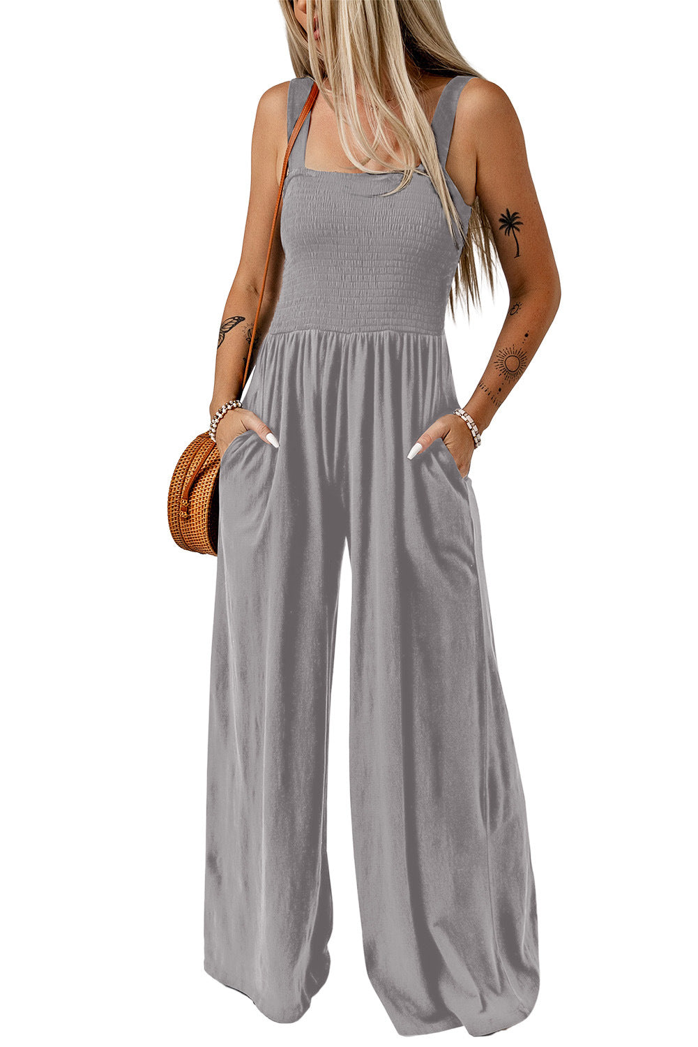 CATHLEEN™ – Lightweight Wide-Leg Square Neck Jumpsuit