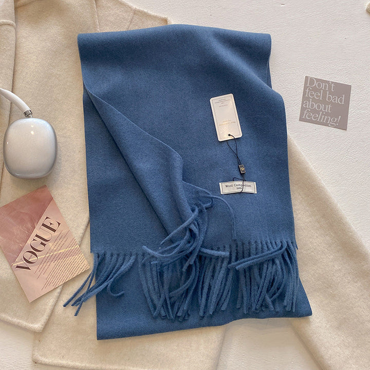 KHIONNE™ - Comfy Soft Plain Tassel Scarf Shawls