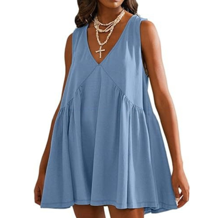 DANNA™ - Casual Women’s V-Neck Tank Dress with Flared A-Line