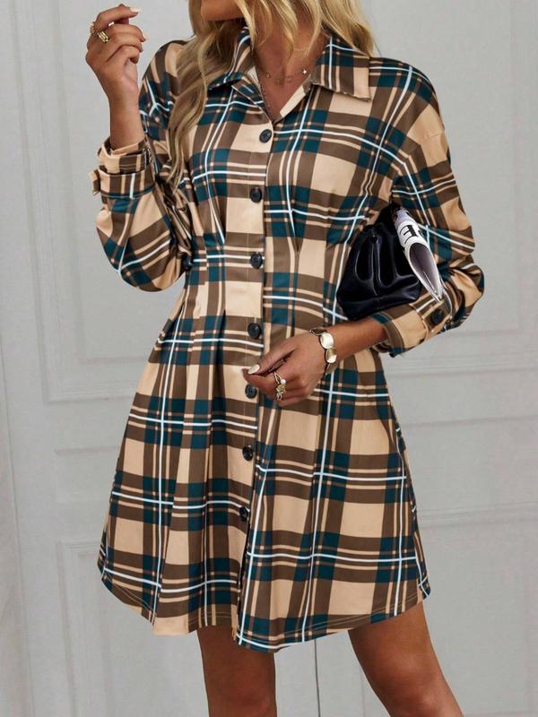 MARIA™ - Elegant Slimming Check Dress for Autumn & Winter