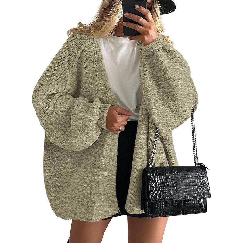 VERONIKA™ - Oversized Fit Lantern Sleeve Autumn Knit Cardigan